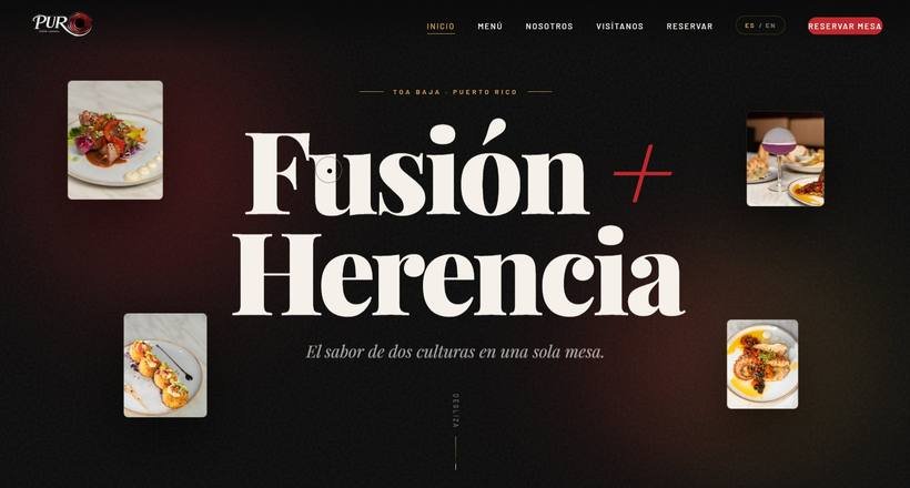 Página web de PURO — Restaurante de Fusión · Toa Baja, Puerto Rico