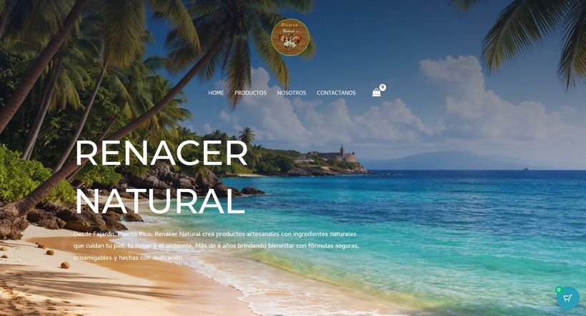 Página web de Renacer Natural — E-Commerce · Bienestar Natural · Fajardo, Puerto Rico